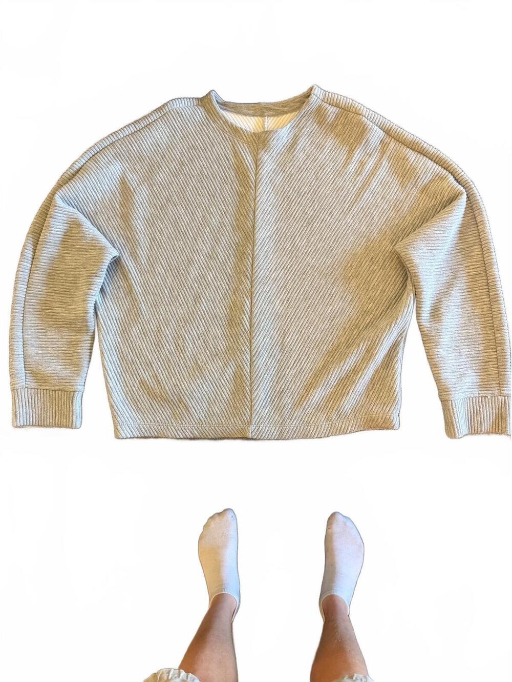A New Day Women's Small Gray Ribbed Knit Sweater